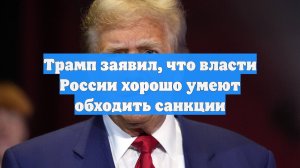 Трамп заявил, что власти России хорошо умеют обходить санкции