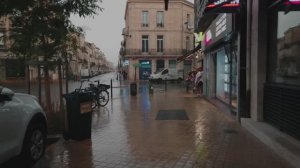 Прогулка под ночным дождем, Бордо, Франция, 4k, ASMR, Звуки дождя для сна.