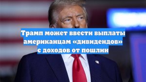 Трамп может ввести выплаты американцам «дивидендов» с доходов от пошлин