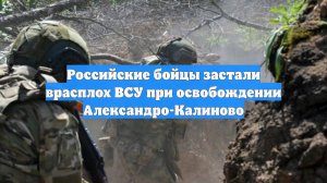 Российские бойцы застали врасплох ВСУ при освобождении Александро-Калиново
