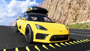 Прокол колес на шипах #134 – BeamNG Drive