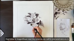 Как нарисовать цветы яблони весной в технике графика