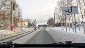 Город Когалым. ХМАО. На машине по городу. Улица Южная - Улица Привокзальная. Kogalym. Ноябрь 2024