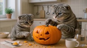 Котики и хэллоуин