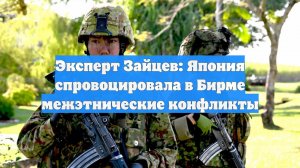 Эксперт Зайцев: Япония спровоцировала в Бирме межэтнические конфликты
