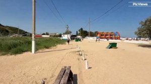 Голубицкая пляж Белый сегодня 3 августа 2025. Какая погода в Голубицкой сейчас. Море, обстановка