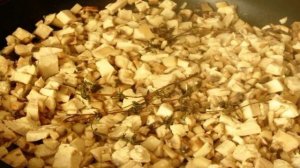 Гренки с шампиньонами