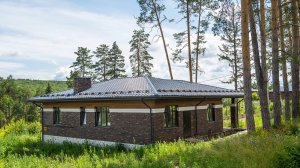 Одноэтажный загородный дом в стиле Райта 160м2 с продуманной планировкой