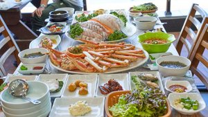 Ресторан Sokcho Central Market Chili Shrimp Restaurant _ Креветки с лимоном и чесноком