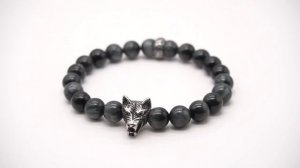 Браслет мужской из хризоберилла Волк