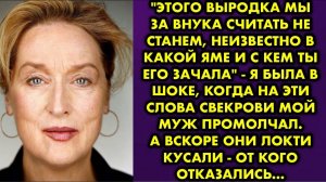 -Этого выродка мы за внука считать не станем, неизвестно в какой яме и с кем ты его зачала, - я была