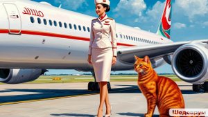 Анимационные видео о животных : кот и стюардесса