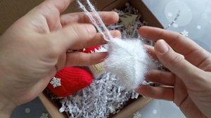 Новогодние игрушки на ёлку 🎄#Праздничный бокс 🎁#интерьер спицами 🧶