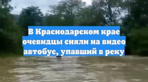 В Краснодарском крае очевидцы сняли на видео автобус, упавший в реку