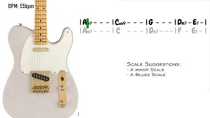 Slow  Blues Ballad Backing Track in Am