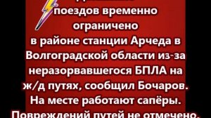 Движение поездов временно ограничено в районе станции Арчеда в Волгоградской области