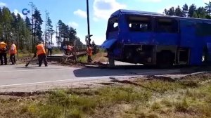 Женщина погибла в аварии с участием автобуса и поезда на границе с Карелией