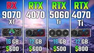 RX 9070 XT vs RTX 4070 vs RTX 5060 Ti vs RTX 4070 Ti | Test in 7 Games