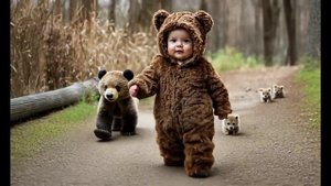 медевежонок нашел себе друга