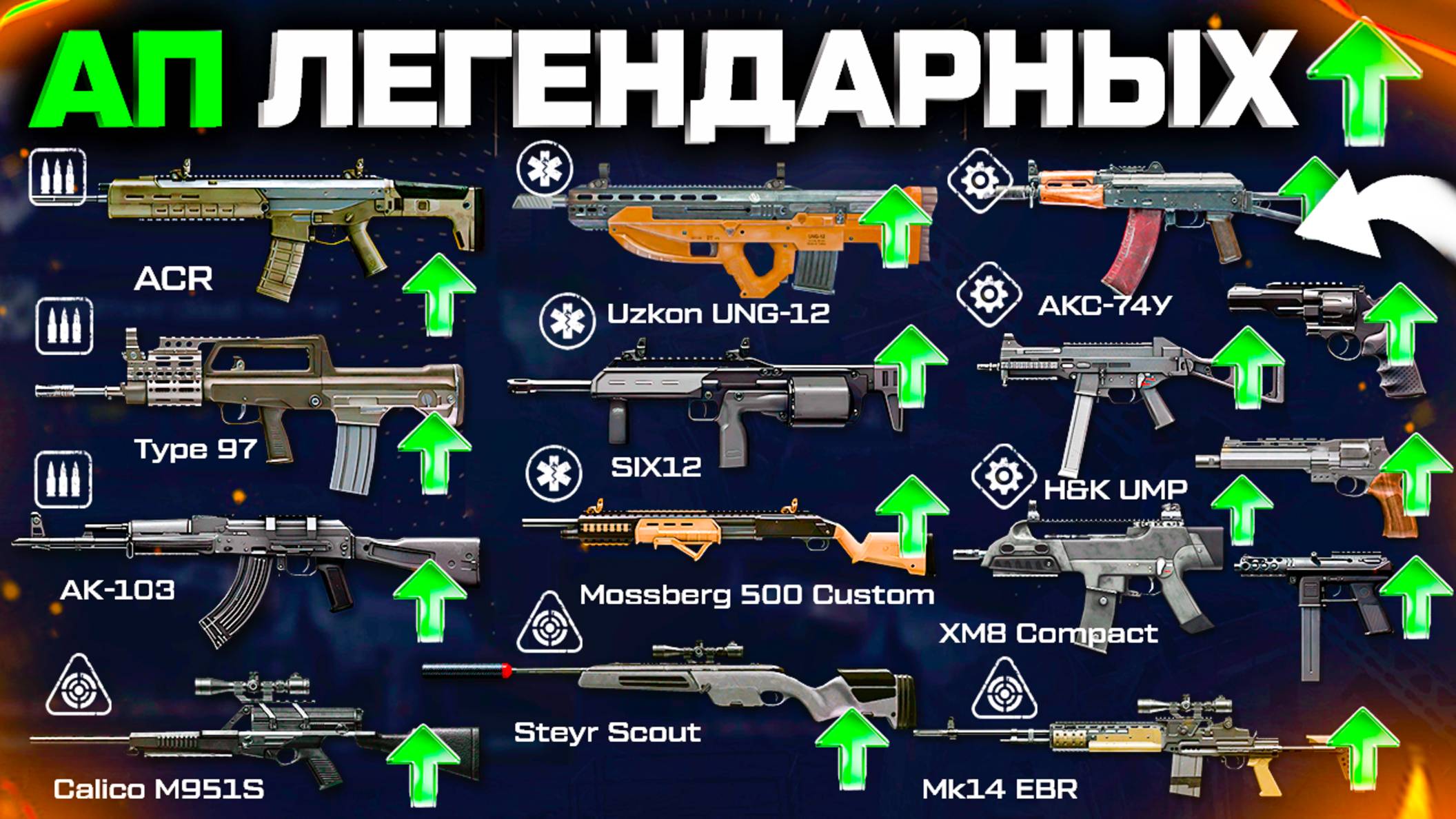 БОЛЬШОЙ АП ЛЕГЕНДАРНОГО ОРУЖИЯ СЛИВ WARFACE - Ак-103, Steyr Scout, Uzkon, ACR, Mateba, UMP, Spas смотреть онлайн