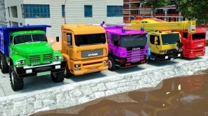 Специальная командная работа - Гигантский КАМАЗ Преодолевает Гигантскую Яму С Автомобилями 🚒 🚔