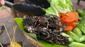 Рецепт жареного осьминога и вкусная еда [(Roasted Octopus Recipe and Yummy Eating)