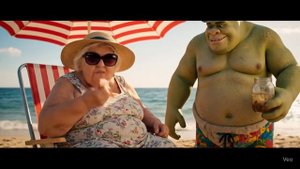 ИИ бабуля на море