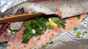 Форель радужная в фольге