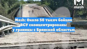 Mash: Около 50 тысяч бойцов ВСУ сконцентрированы у границы с Брянской областью