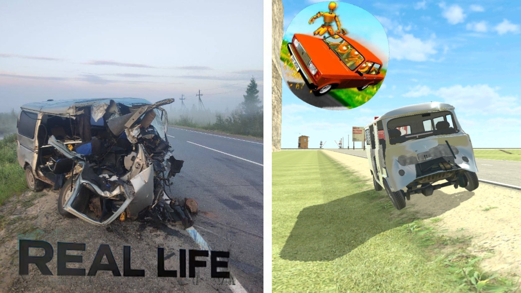 Авария на реальных событиях в ВАЗ Краш тест симулятор 2
