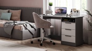 Подростковая "Грей", Стол письменный с ящиками/ Видеообзор