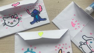 Тутор как заделать из бумаги конвертик💗💗💝💓