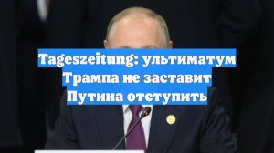 Tageszeitung: ультиматум Трампа не заставит Путина отступить