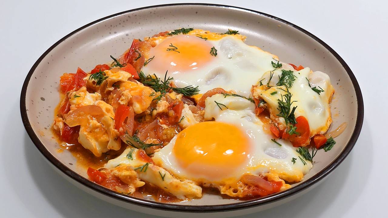 ШАКШУКА. Любимое блюдо по утрам!  Полезный завтрак!!! смотреть онлайн