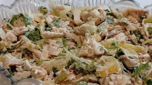 ЛЁГКИЙ СЫТНЫЙ САЛАТ ИЗ БАКЛАЖАНОВ И КУРИНОЙ ГРУДКИ