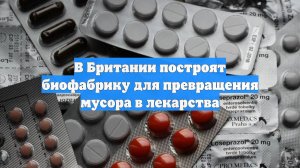 В Британии построят биофабрику для превращения мусора в лекарства