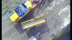 Разгрузка комбайнов вид сверху
