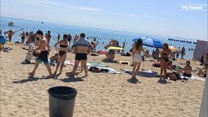 КРЫМ Евпатория Центральный пляж сегодня 4 августа 2025. Море и погода в Крыму сейчас. Обстановка