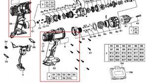 Оригинальный Корпус 4931433085 для ремонта аккумуляторной дрели-шуруповерта AEG BS 12 G
