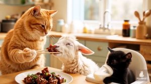 Мама-кошка продаёт сэндвичи с лососем, чтобы осуществить мечту котёнка о походе в парк развлечений!