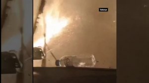 Поездка через лесной пожар близ Гейве (Сакарья, Турция)