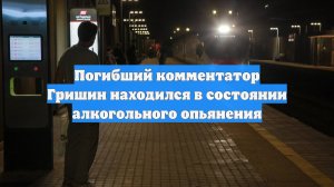 Погибший комментатор Гришин находился в состоянии алкогольного опьянения