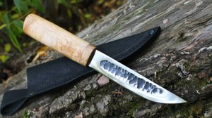 Нож "Якут" ручной ковки из стали Х12МФ, рукоять карельская берёза