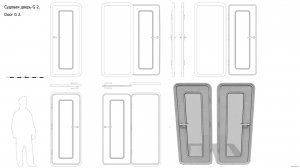 Судовая дверь G 2. Чертёж. Door G 2. Drawings.
