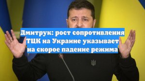 Дмитрук: рост сопротивления ТЦК на Украине указывает на скорое падение режима