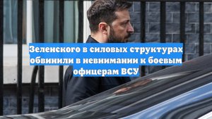 Зеленского в силовых структурах обвинили в невнимании к боевым офицерам ВСУ