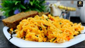 Омлет с лапшой быстрого приготовления. Очень вкусно. Рецепт завтрака.