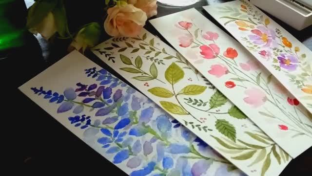 Легко и красиво расписываем книжные закладки акварелью смотреть онлайн