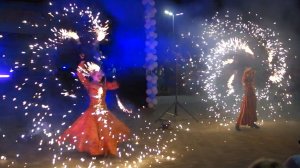 Aurum show. Огненное шоу. Каменногорск. День города 27.07.2024. Огнемёты и фейерверки.