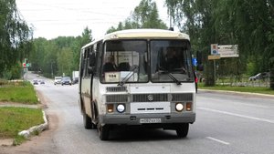Автобус Кирово-Чепецка ПАЗ-4234-05 №М 082 ХА 43 маршрут 124 на остановке "Управление строительства"